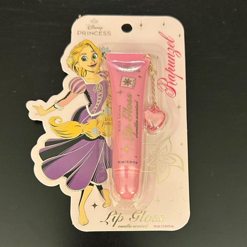 Disney Rapunzel Pink Lip Gloss with Heart Charm